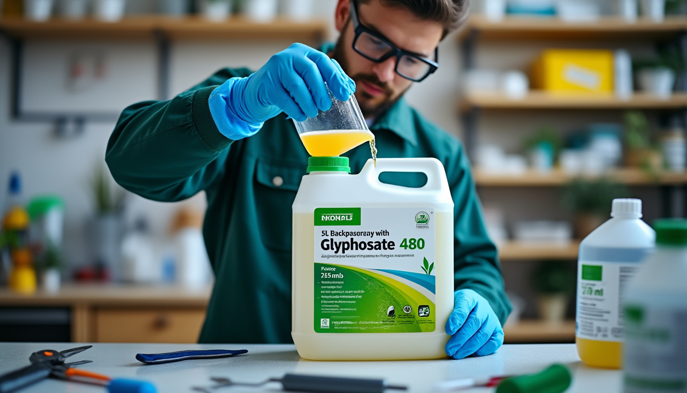 découvrez la quantité optimale de glyphosate 480 à doser dans 5 litres d'eau pour un traitement efficace et sécurisé.