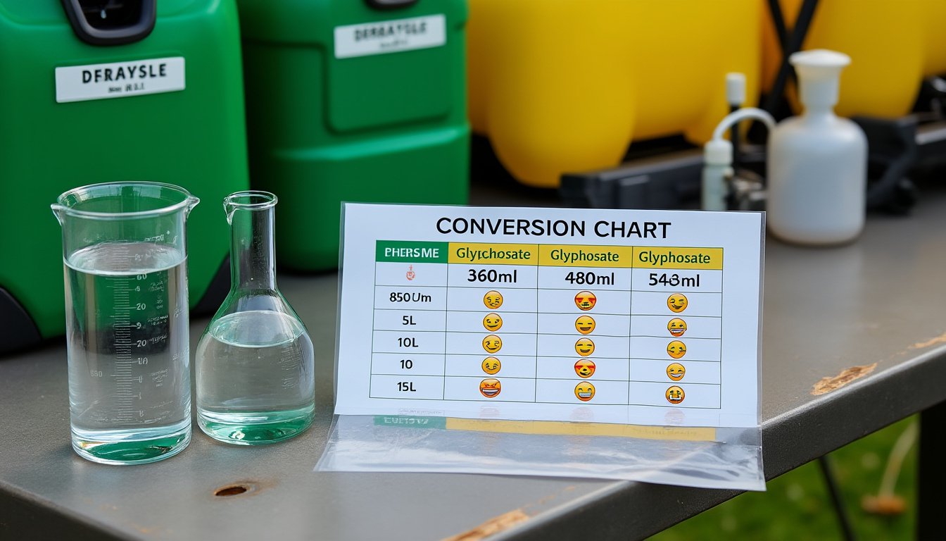 découvrez la quantité idéale de glyphosate 480 à utiliser pour 5 litres d'eau afin d'assurer une efficacité optimale du traitement tout en respectant les consignes de sécurité.